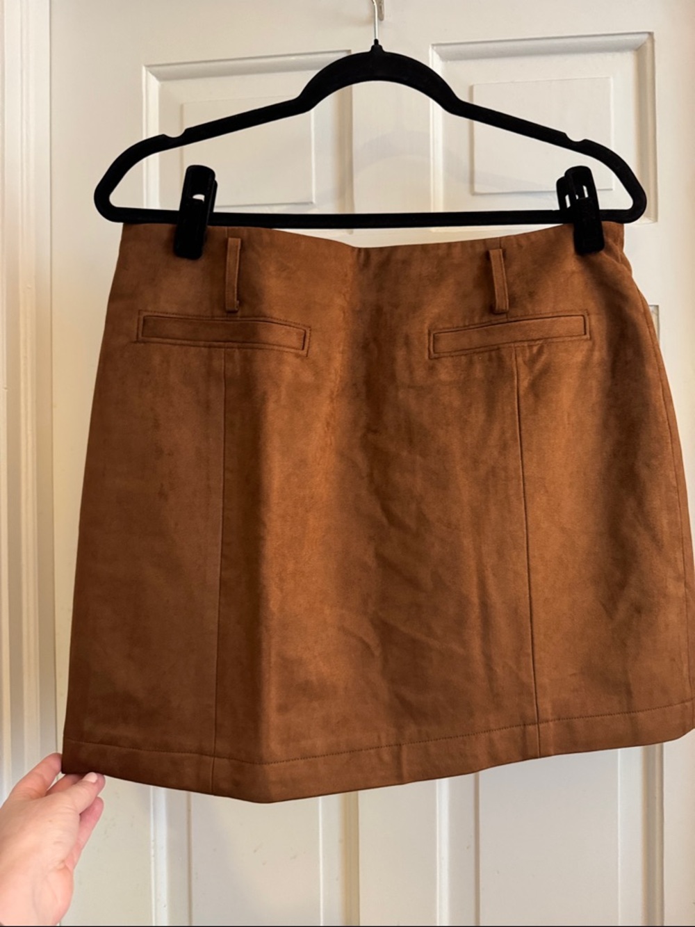 Petite Studio Brown Faux-Suede Mini Skirt